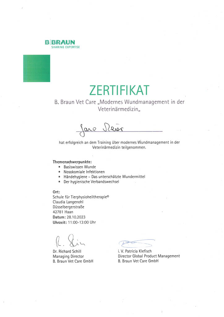 Zertifikat Wundmanagement